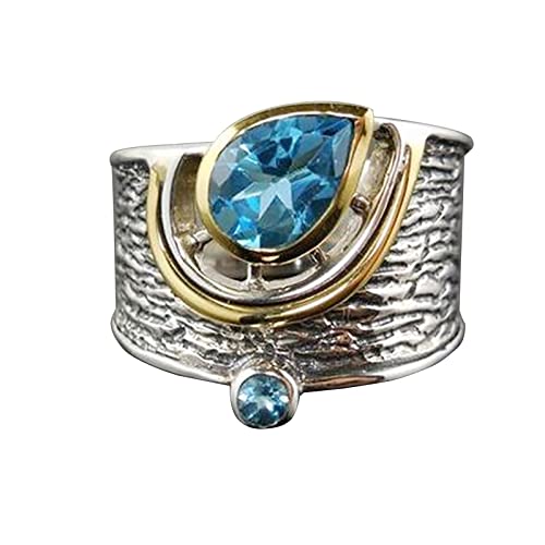 Yowablo Aquamarin Mode Gr鲞e Silber Damen 925 Schmuck Ring Ringe 6-10 zweifarbige Ringe Paar Ringe Set Yowablo Aquamarin Mode Gr鲞e Silber Damen 925 Schmuck Ring Ringe 6-10 zweifarbige Ringe Paar Ringe Set von Yowablo