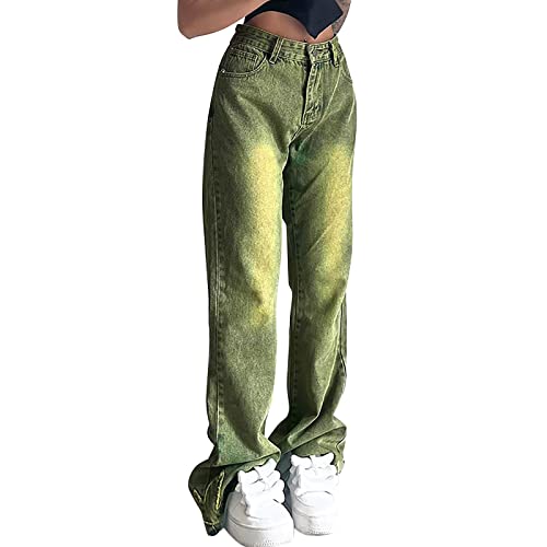 Yowablo Bell-Bottom-Jeans für Damen, hohe Taille, Flare-Jeans, Bootcut-Stretch, Skinny, weites Bein Jeans Mädchen 158/164 von Yowablo