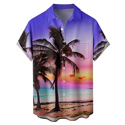 Yowablo Blumen Kurzarmhemd Herren Sommer Strand Stil entspanntes lässiges faules Hemd Oberhemd Herren Langarm von Yowablo
