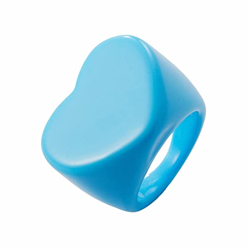 Yowablo Bonbonfarben-Metallbacklack, unregelmäßiger, kreativer, hohler, offener Ring Ringe Plastik Spielzeug von Yowablo