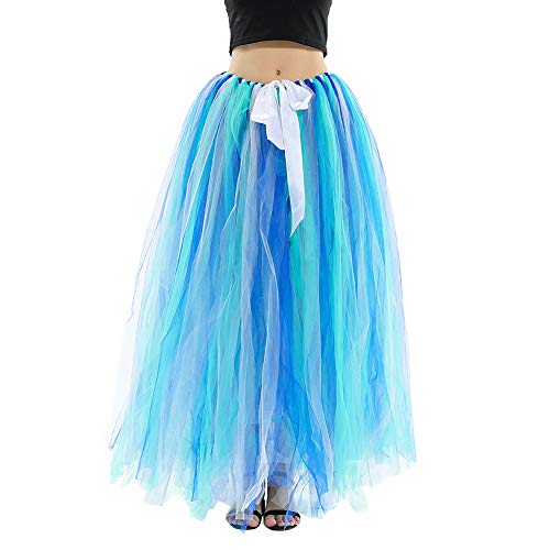 Yowablo Damen Tüllrock Prinzessin Rock Tutu Petticoat Ballettrock Unterrock Pettiskirt (M,Himmelblau) von Yowablo