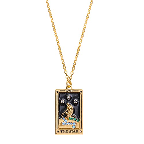 Yowablo Galvanisiertes Retro-Tarot mit -Öltropfen-Quadrat-Halskette Magier-Sonne-Stern-Mond-Front Ketten Ständer Yowablo Galvanisiertes Retro-Tarot mit -Öltropfen-Quadrat-Halskette Magier-Sonne-Stern-Mond-Front Ketten Ständer von Yowablo