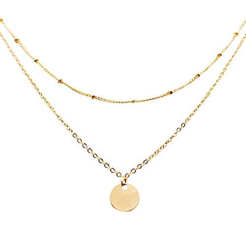 Yowablo Halskette Gold Weltkugel Kette Anh銷ger Kettenl銷ge Goldkette Ankerkette Sterling Silber Herz K鯪igskette Schlangenkette Silberkette (Gold) von Yowablo