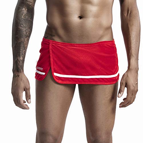 Yowablo Herren Sport Shorts Laufshorts Kurze Running Sporthose Fitness Zuhause Hosen (XXL,Rot) von Yowablo