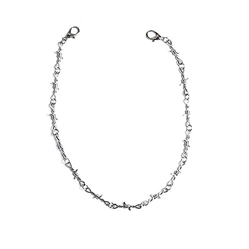 Yowablo Metall Stacheldraht Dornen Damen Herren Punk Halskette Universal Gothic Halsketten Anh鋘ger Ketten Mit Rose von Yowablo