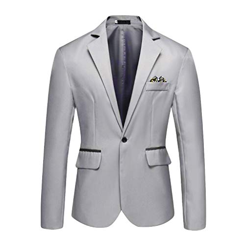 Yowablo Outwear Herren Mäntel Jacken Hochzeit Anzug Business Casual Herren Stilvolle Oberteile Mantel Solide (XL,3Grau) von Yowablo
