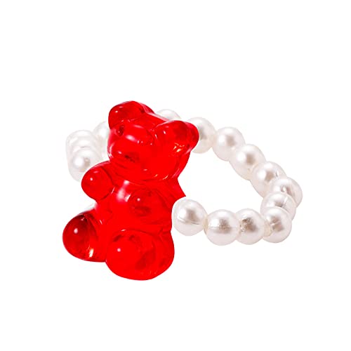 Yowablo Pearl Wind Macaron Cold Ring Netter Bärenfinger heiß verkaufte Ringharzringe Ringe Essbar von Yowablo