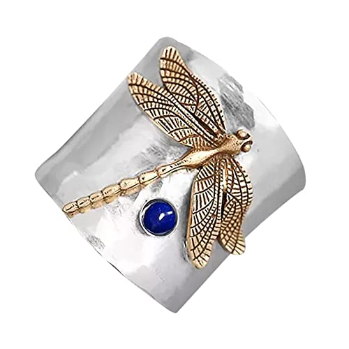 Yowablo Sterling Silber Libellen Ring mit Diamanten Einfache Modeschmuck Beliebte Accessoires Ringelnatz von Yowablo