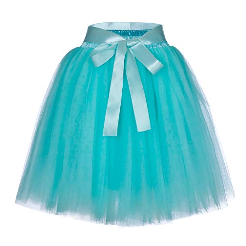 Yowablo Tutu 50er Tüllrock Reifrock Kurz Tanzkleid Unterrock Blase Rockabilly Petticoat Ballett (B,4Minzgrün) von Yowablo
