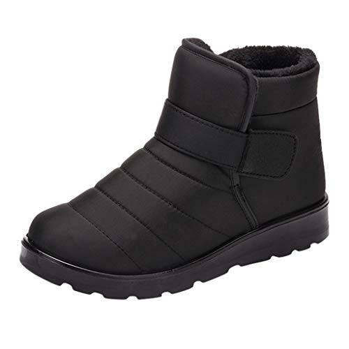 Yowablo Winterschuhe Damen Winterstiefel Warm Gefütterte Wanderschuhe Arbeitsstiefel Schneestiefel Wasserdicht Schneeschuhe (39 EU,Schwarz) von Yowablo