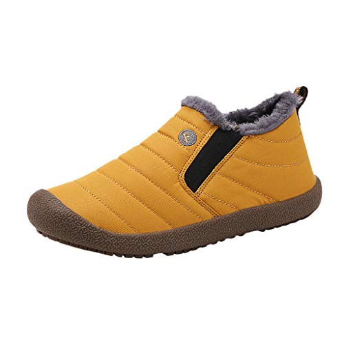 Yowablo Winterschuhe Herren Warm Gefüttert wasserdicht Winter Outdoor Boots Wanderstiefel Stiefel (41 EU,Herren-Gelb) von Yowablo