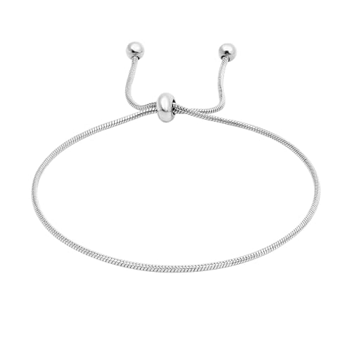 Yowivon Silber-Armbänder Zierlich Niedlich Einstellbare Slider Kette Armband Dünnes Gliederarmband Mode Anlaufen frei Schmuck für Frauen Geschenke Trendy Sache von Yowivon
