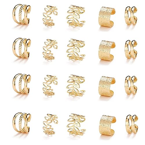 20 Stück Haar-Zöpfe, Dreadlock-Zubehör, Haar-Bart-Manschetten, Clips für Damen und Herren, Haar-Accessoires, Styling-Dekor-Dekorationen (Gold) von Yowzpe