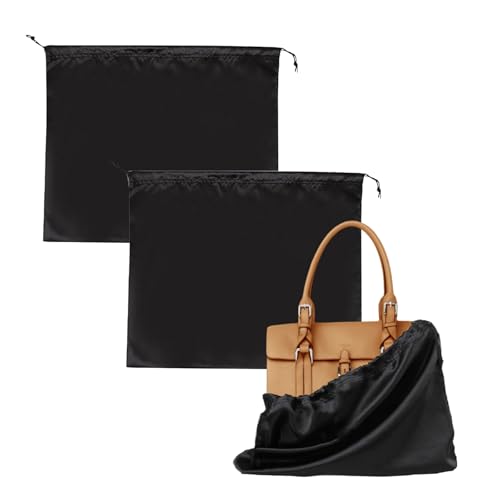 2 Stück Tote Dust Bag Seidenmaterial Staubschutzhülle Aufbewahrungstasche 50×40cm mit Kordelzug Design für Geldbörsen, Schuhe und Stiefel (Schwarz) von Yphzmtz