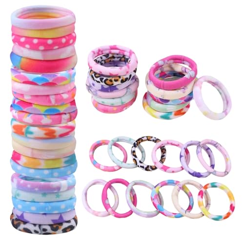 32 Stück nahtlose Haargummis Damen | Baumwolle weich & dehnbar für dickes & lockiges Haar (Bunt) von Yphzmtz