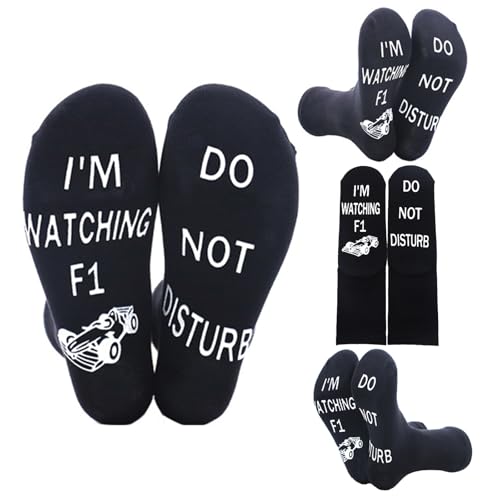 Yphzmtz Lustige Socken Neuheit Rennsocken mit 'I'M WATCHING F1, DO NOT DISTURB' Herren Geburtstagsgeschenk für F1 Liebhaber Neuheit Racing Fan Geschenk von Yphzmtz