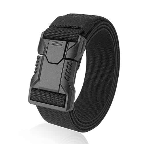 Yphzmtz Schnellverschluss Taktischer Gürtel Herren, Militär Wandern Arbeitgürtel, 3,8cm Verstellbarer Nylon Canvas Unisex Belt für Outdoor (Schwarz) von Yphzmtz