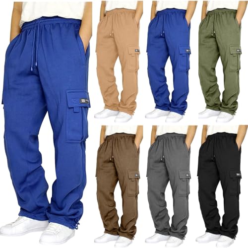 Herren Jogginghose Hose Cargo Hose Freizeithose Baumwolle Sporthose Casual Trainingshose Elastische Taille mit Kordelzug Sweatpants Herren mit Taschen Männer Fashion Streetwear von YpingLonk