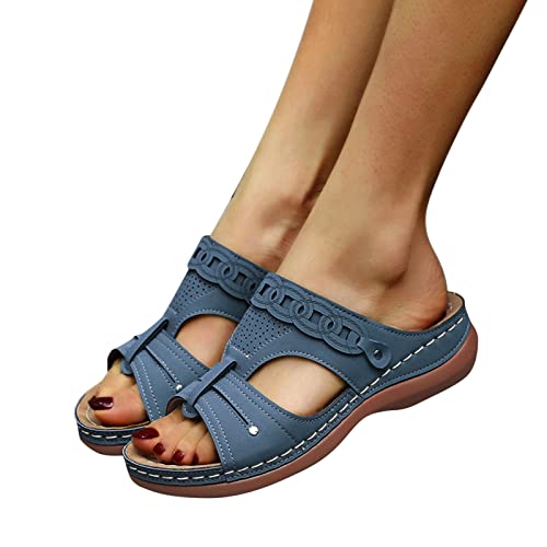 YpingLonk Damen Zehentrenner Flip Flops Pantoletten Sommer Sandalen Frauen Orthopädische Sandalen Sport Lederschnalle Strandschuhe Rutschfest Römersandalen Freizeitschuhe Badelatschen von YpingLonk