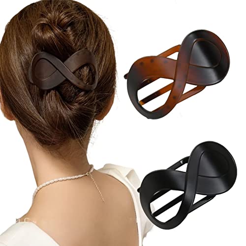 Haarklammer Mittelgroß Französisch Haarklammern Set Haarspangen Damen Groß Dickes Haar-accessoire Für Frauen Mädchen（Schwarz,Schildpatt） von Ypkia