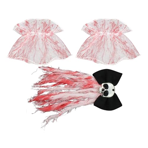 Yplkm Halloween Schädel Haarklammern | Totenkopf Haarklammer Gotisch Horror Haarnadel | 3er Set Gothic Brautschmuck und Armband Totenkostüm Zubehör für Rollenspiel Mottoparty Cosplay Fotografie von Yplkm