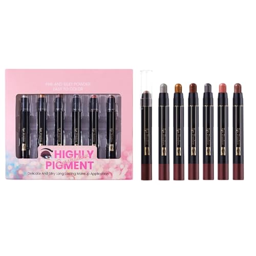 Yplkm Lidschatten Stift | Glitzernde Lidschatten Stifte Set,6 Stück Glanzstift Lang Anhaltend Wasserfest Make Up Frauen Schminkstift Kosmetik von Yplkm