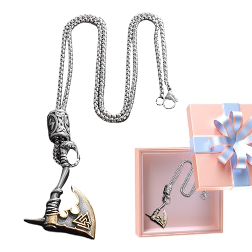Yplkm Runen Anhänger Halskette | Nordisches Amulett - Legierung Schmuck Geschenk Für Frauen Männer Jugendliche Geburtstag Reise Alltag Hochzeit Fans Zuhause von Yplkm