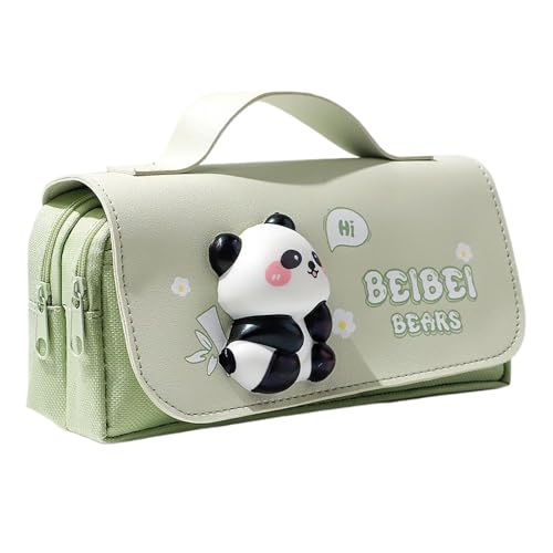 Yplkm Süßes Federmäppchen, Niedliches Federmäppchen Mit Panda Und Capybara Design, Aufbewahrungsorganizer Stiftetasche Mit Squeeze Toys Für Schulkinder Büro Teens Frauen College Schreibwaren Marker von Yplkm