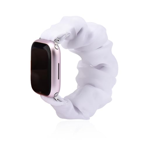 Doppellagiges weiches Uhrenarmband für Damen und Mädchen, Smartwatch, Scrunchie-Band, 20 mm, weißes Haargummi-Uhrenarmband für Damen und Mädchen, weiches Uhrenarmband, verstellbares Uhrenarmband für Doppellagiges weiches Uhrenarmband für Damen und Mädchen, Smartwatch, Scrunchie-Band, 20 mm, weißes Haargummi-Uhrenarmband für Damen und Mädchen, weiches Uhrenarmband, verstellbares Uhrenarmband für von Yreamont