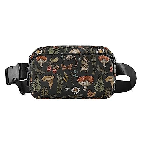 Gürteltasche für Damen, Bauchtasche, Reise-Hüfttaschen, leicht, für Reisen, Freizeit, Laufen, Wandern, Radfahren, Pilz, Gürteltasche von Yrebyou