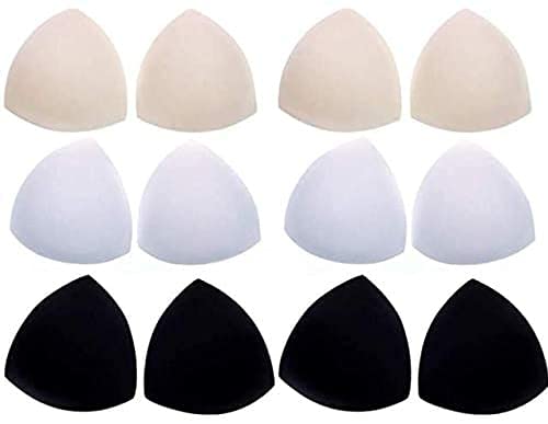 6 Paare Sponge BH Insert Pads Push up Bikinis Pad Bra Einlagen für Sport BH Badeanzug und Bikini Dreieckige Formikinis Unterwäsche Einsätze Pads, 3 Farben (13x13cm) von Yrlehoo