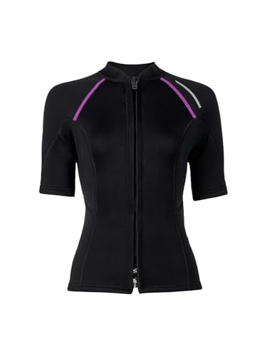 Yruioon Damen Neoprenanzug Jacke 1,5mm Tauchen Neopren Jacke Kurzarm Rashguard Neoprenanzug Tops Für Surfen Schwimmen Schnorcheln Schwarz L von Yruioon