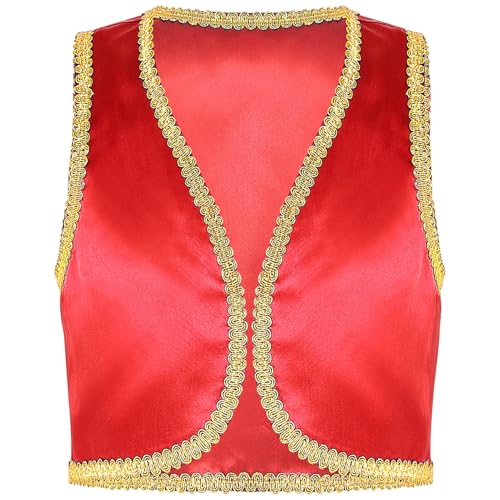 Yruioon Kinder Jungen Weste Arabischer Prinz Weste Ärmellos Orient Sultan Jacke Gilet Halloween Karneval Fasching Party Outfits Rot 170-176 Yruioon Kinder Jungen Weste Arabischer Prinz Weste Ärmellos Orient Sultan Jacke Gilet Halloween Karneval Fasching Party Outfits Rot 170-176 von Yruioon