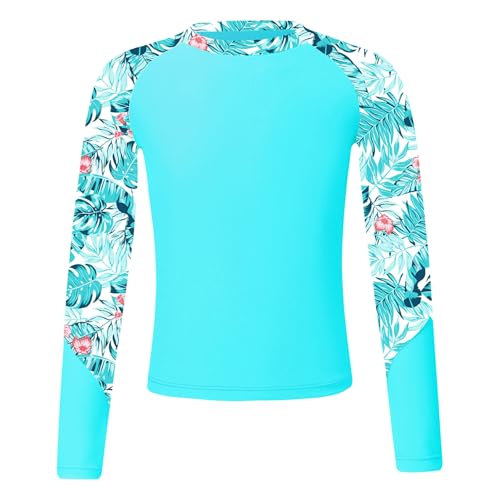 Yruioon Mädchen UV Shirt Langarm Rashguard Badeshirt Schwimmshirt Schnelltrocknend T-Shirt Tops Sommer Surfen Schwimmbekleidung Blaugrün 146-152 Yruioon Mädchen UV Shirt Langarm Rashguard Badeshirt Schwimmshirt Schnelltrocknend T-Shirt Tops Sommer Surfen Schwimmbekleidung Blaugrün 146-152 von Yruioon