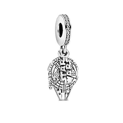 Charm Anhänger,Echte 925 Sterling Silber Charme Star Wars Millennium Falcon Paris Exklusive Anhänger Perlen Fit Armbänder Frauen Schmuck von YsKYCs