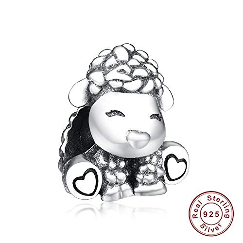 Charm Anhänger,Fit Original Charm Armband 925 Sterling Silber Perle Patti The Sheep Charm Tierschmuck Joyas De De Oveja von YsKYCs