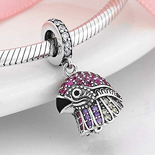 Charm Anhänger,Kreativer Adler Funkelnd Bunt 925 Sterling Silber Feine Anhänger Armband Schmuck Machen Mädchen Teenager Diy Best Gift Fit Original Charm von YsKYCs