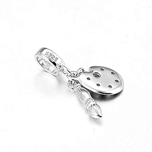 Charm Anhänger,Neu Wie Pinsel Und Palette 925 Sterling Silber Feine Anhänger Perlen Charme Charme Armband Schmuck Geschenk von YsKYCs