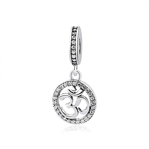 Charm Anhänger,Original 925 Sterling Silber Perlen Charm Om Symbol Anhänger Charms Meditation Fit Armbänder Frauen Diy Schmuck von YsKYCs