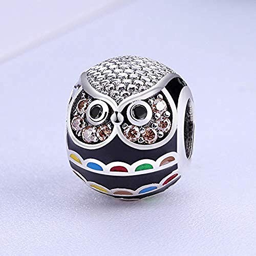 Charm Anhänger,Perlen Charme Weisheit Eule Kristalle 925 Sterling Silber Perlen Anhänger Passform Original Charm Frauen Armband Armreif Diy Schmuckherstellung von YsKYCs