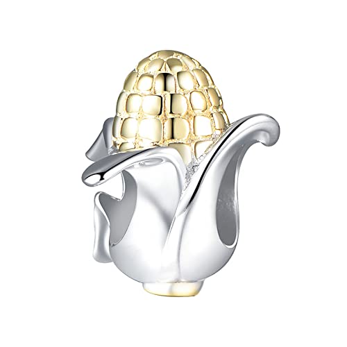 YsKYCs Charm Anhänger,S925 Silber Zubehör Galvanik Anlage Gold Mais Verstreut Perlen Diy Schmuck Silber Perlen Armband Perlen Perlen von YsKYCs