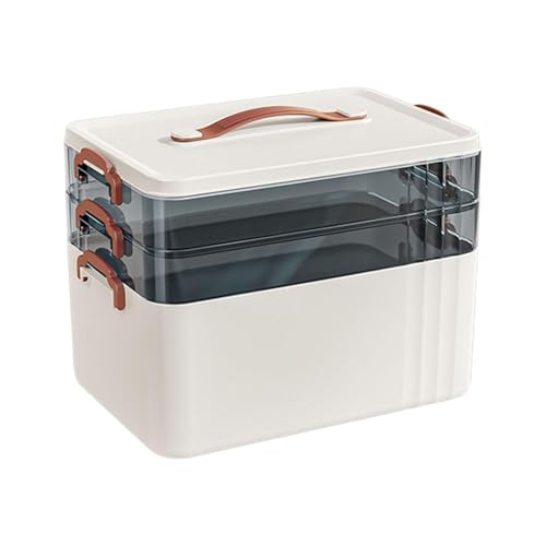 YsXoWiui Aufbewahrungsbox mit Deckel Und Griff Aus PP Und Leicht Vielseitig Nutzbar für Erste Hilfe Ausrüstung Und Kleinteile für Haushalt, wie Bild, 3 Schichten von YsXoWiui