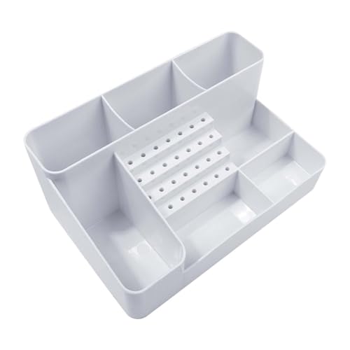 YsXoWiui Nagelkunstwerkzeuge Organizer 28 Löcher Bits Halter Salon Personal Gebrauch Display Geräumiger Speicher Multifunktionaler Bits Storage Box, Weiß von YsXoWiui