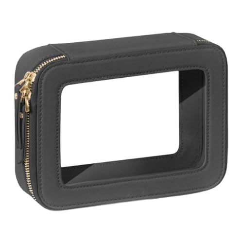 YsXoWiui Transparente Make Up Organizer Tasche für Damen mit Wasserdichter Funktion, Schwarz von YsXoWiui
