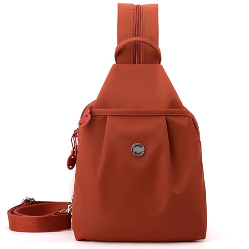 Ysaca Wasserdichte 2-Wege-Pendlertasche, große Kapazität, Oxford-Umhängetasche, Anti-Diebstahl-Reisetasche für Damen, stilvoller Arbeits- und Fitness-Rucksack mit mehreren Fächern, Orange, 30*21*14CM von Ysaca