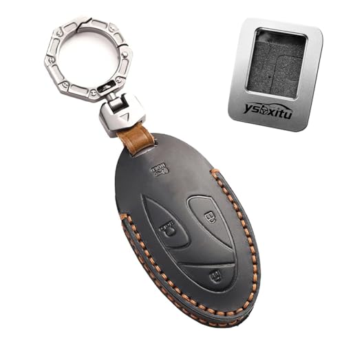 Ysbxitu 5/7-Tasten-Fernbedienungs-Schlüsselanhänger-Abdeckung, passend für Hyundai Ioniq 6 Azera Grandeur GN7 KONA Elantra 2023 2024 Smart Key Case, 7 Knöpfe, schwarz, Medium von Ysbxitu