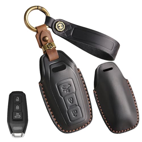 Ysbxitu Lederschlüsselanhänger für Herren Passt fürAudi A5 S5 A6 S6 Q5 SQ5 Q6 SQ6 Sportback e-tron SUV Avant E-Hybrid 2025-UP Schlüsselorganizer Elegant & Praktisch für Auto, Fahrrad und Reise von Ysbxitu