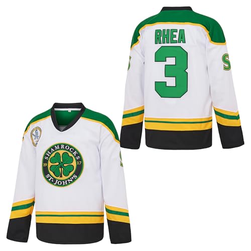Herren 3 Ross The Boss Rhea ST John's Shamrocks Hockeytrikot mit EMHL-Patch weiß grün schwarz, Weiss/opulenter Garten, Klein von Yseohb