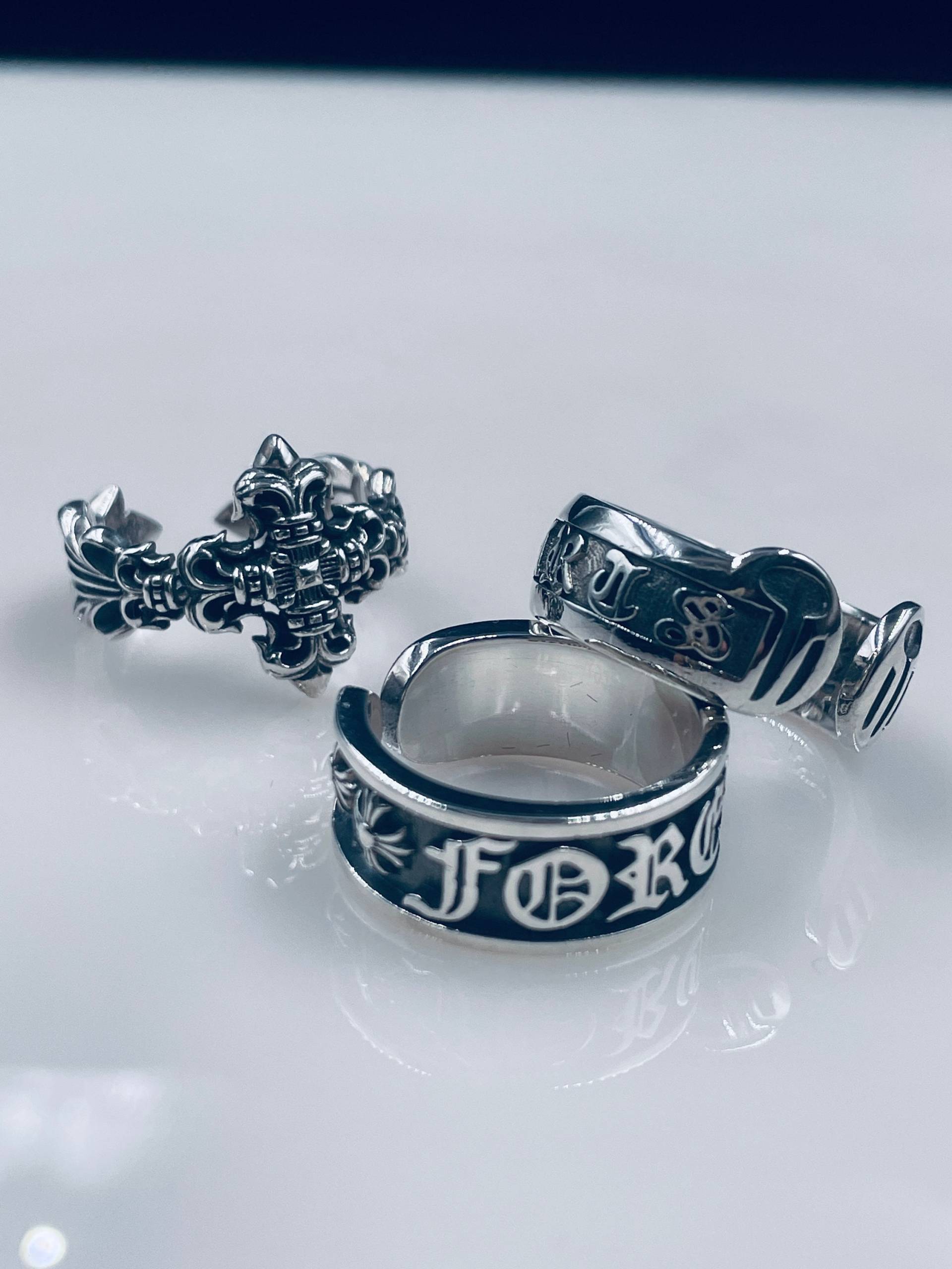 925 Sterling Silber Ring, Kreuz Punk Boho Hippie Gothic Unisex Verstellbarer Chunky Geheimnisvoller Symbol Ring von YseraJewelry