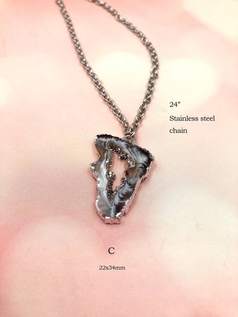 Silber Getauchte Achat Halskette von YseraJewelry